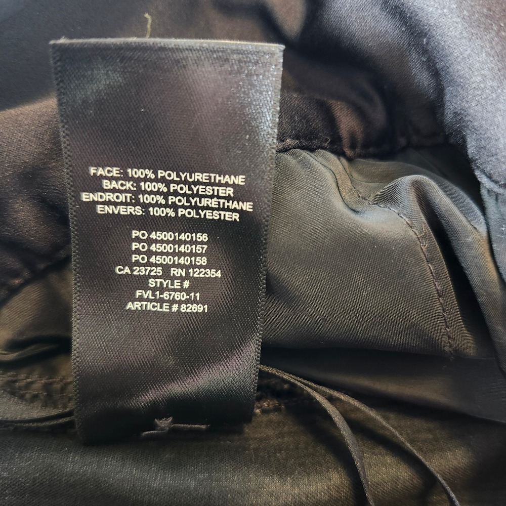 Babaton Aritzia Vegan Leather Tie-Waist Tapered Pants Black Women's Size 10 - Picture 7 of 12